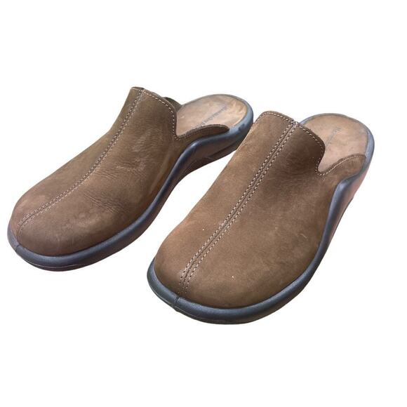 HAMMACHER SCHLEMMER Brown Leather Slide Mule Slippers main image 10